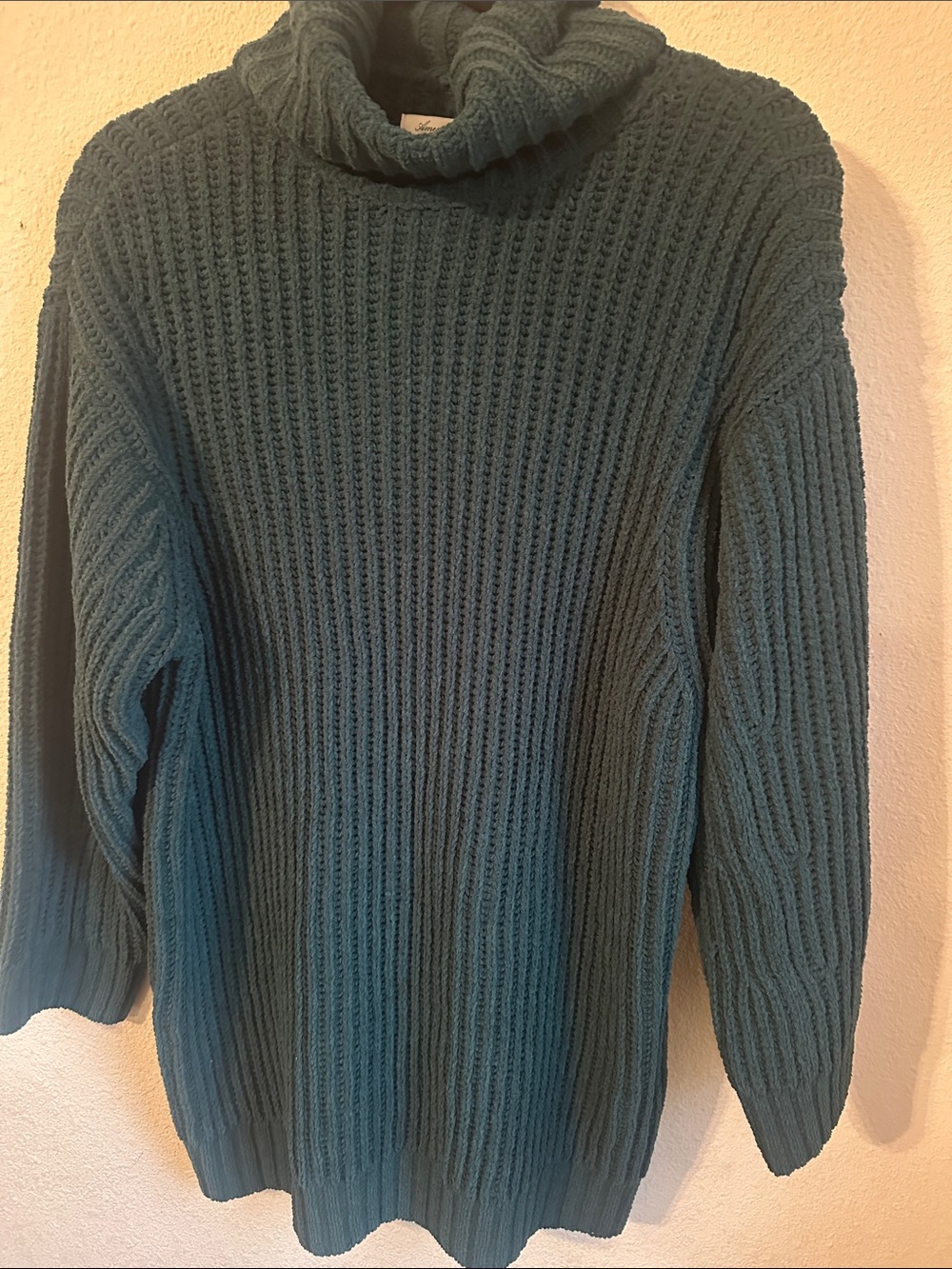 American Eagle Hunter Green Chenille Ribbed Sweater